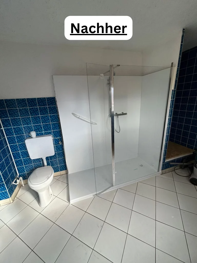 Barrierefreie bodengleiche Dusche nach Umbau