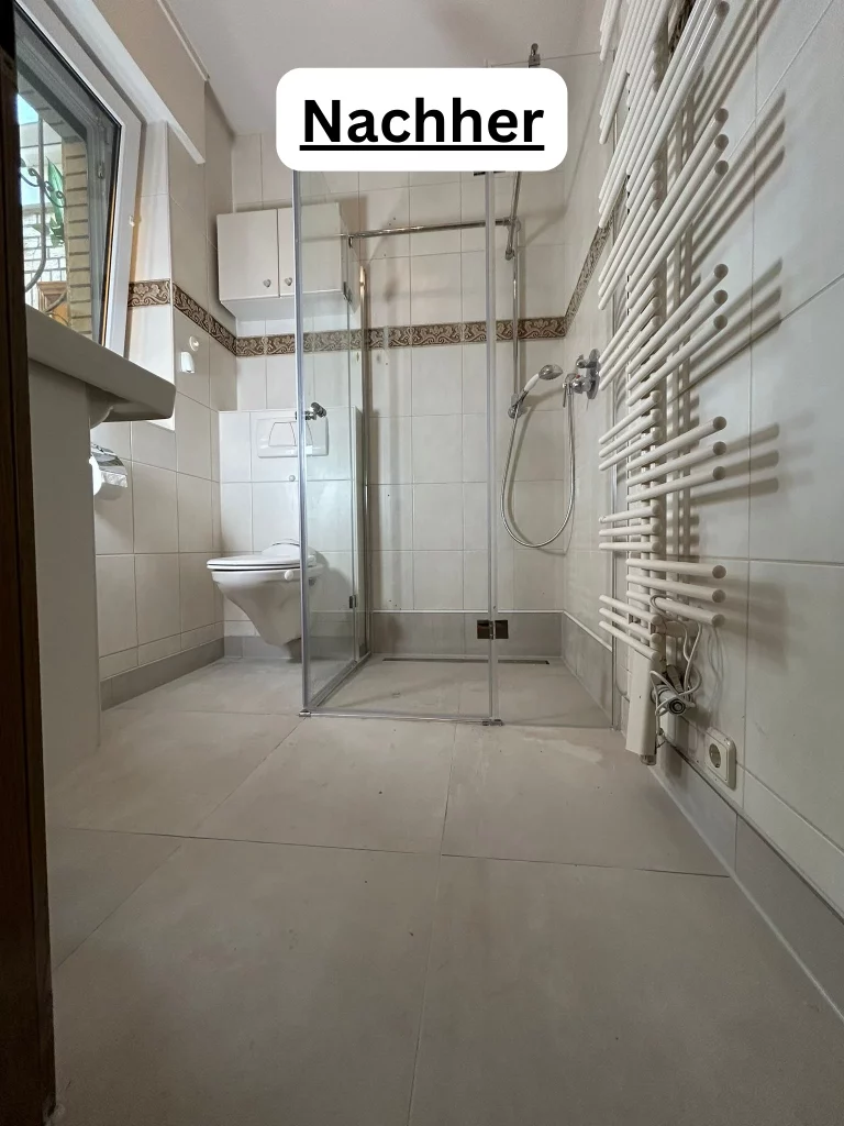Neue bodengleiche Dusche